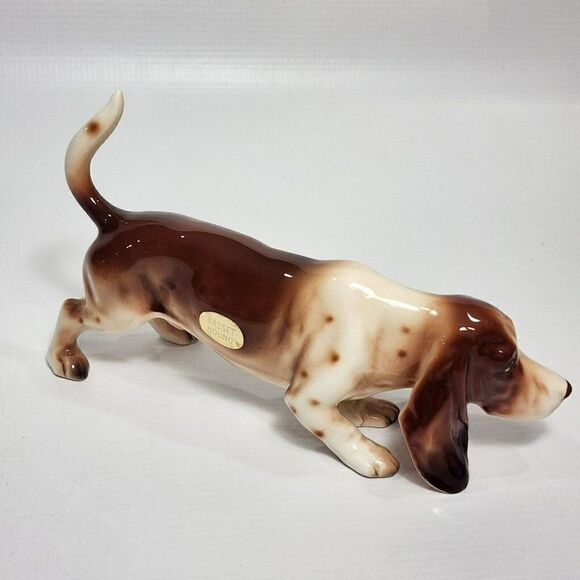Kato Kogei Bassett Hound Dog Ceramic Figure - Picture 2 of 10